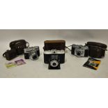 Three vintages cameras:- Agfa Isolette with Vario lens,