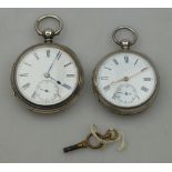 A Victorian silver open-faced pocket watch with fusee movement no. 46142 by George & Co.