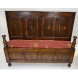 A part 18th century jointed oak settle,