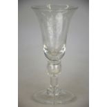 A King George VI Coronation goblet, the campana shaped bowl engraved with the date and crown on a