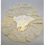 A fine collection of 19th century and other deep lace collars including Brussels and Maltese,