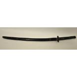 A 19th century Japanese sword Katana, 65 cm blade (unsigned) Iran tsuba and kashiva,