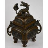 A Chinese 19th century bronze censer and