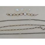 An antique long oxidised guard chain set