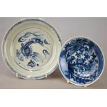 A Chinese blue and white shallow bowl de