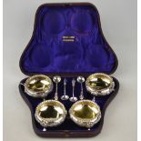 A Victorian cased set of four open silve