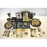 Four boxed sets of flatware and cutlery, various loose flatware and cutlery,