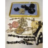 A collection of Victorian jet embellishments and other beaded embellishments and trimmings,