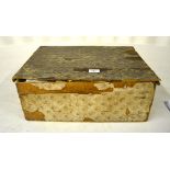 A Georgian pine box covered in floral wallpaper (a/f),