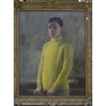 Harry Dixon (1861-1942) - A companion pair of portrait studies of a boy in a yellow jumper holding a