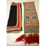 An early 1900's beaded and button embellished child's Burka with tassels, 24 x 71 cm,