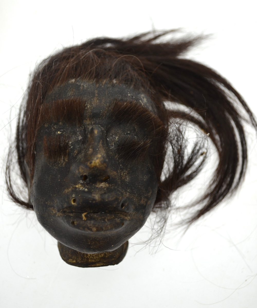 A Swiss Lotschental Tschaggatta grotesque demon mask with horse's hair and teeth, 27 cm, - Image 2 of 3