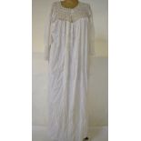 A collection of three Victorian women's and three infants cotton and silk nightdresses,