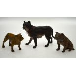A cold-painted spelter female bulldog, 15 cm,