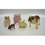 Two Royal Doulton model of bulldogs, 12.5 cm high, 10.