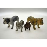 A German silver-painted spelter 'bulldog' table cigarette lighter,