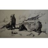 After L R Brightwell (1889-1983) - 'The Bath Club', sea lions, etching,