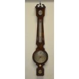 Dollond, London, a 19th century flame mahogany cased barometer having a silvered 16 cm dial,