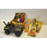 Action Man: Four figures (one with talk-box), to/w a quantity of costumes,