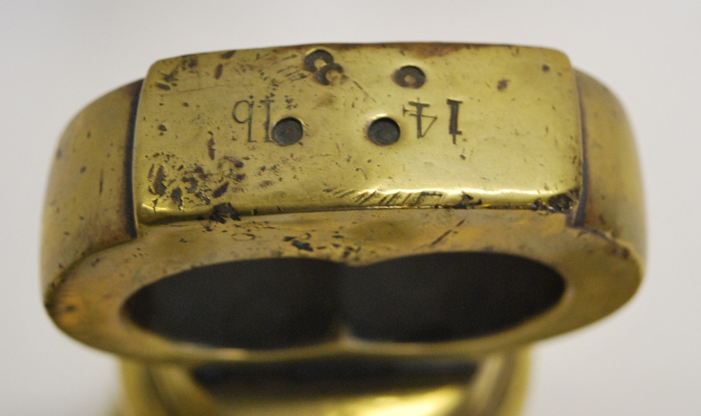 A matched graduated set of eleven brass bell-weights from 14lb to quarter ounce - Image 2 of 4