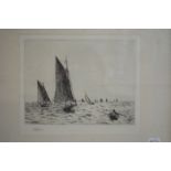 After William Lionel Wyllie (1851-1931) - 'Fishing boats off Hamilton Bank', artist proof etching,