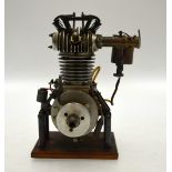 An engineers model four stroke single cylinder side valve engine, circa 1930's,
