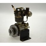 An engineers scale model four stroke single cylinder side valve engine with side mounted fuel tank,