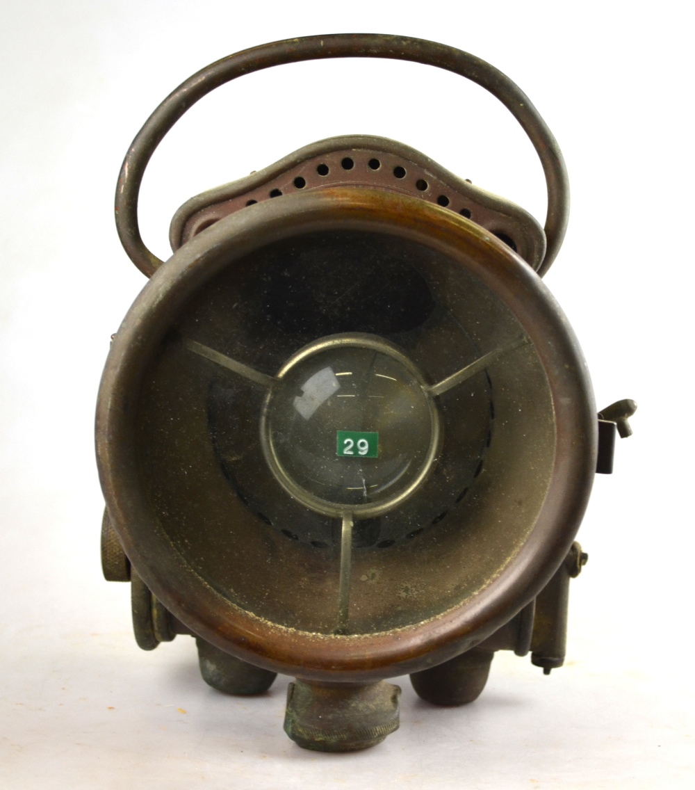 A French Ducellier, Paris, carbide headlamp, the body stamped 1026/4072D, 18 cm diam, - Image 2 of 4