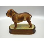 A Royal Worcester model - The Bulldog, circa 1968, 19 cm c/w wooden plinth Condition Report Tiny