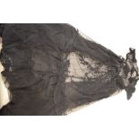 A collection of silk scarves, a red silk Chinese jacket, a Victorian black silk blouse with lace