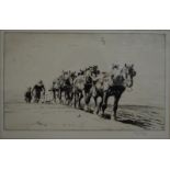 After George Soper (1870-1942) - A pair - 'The Milkmaid' and 'The Plough Horses', etching, both