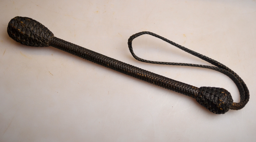 A weighted 'Black Jack' cosh with woven cord cover, 26 cm, - Image 4 of 4
