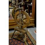 An antique spinning wheel