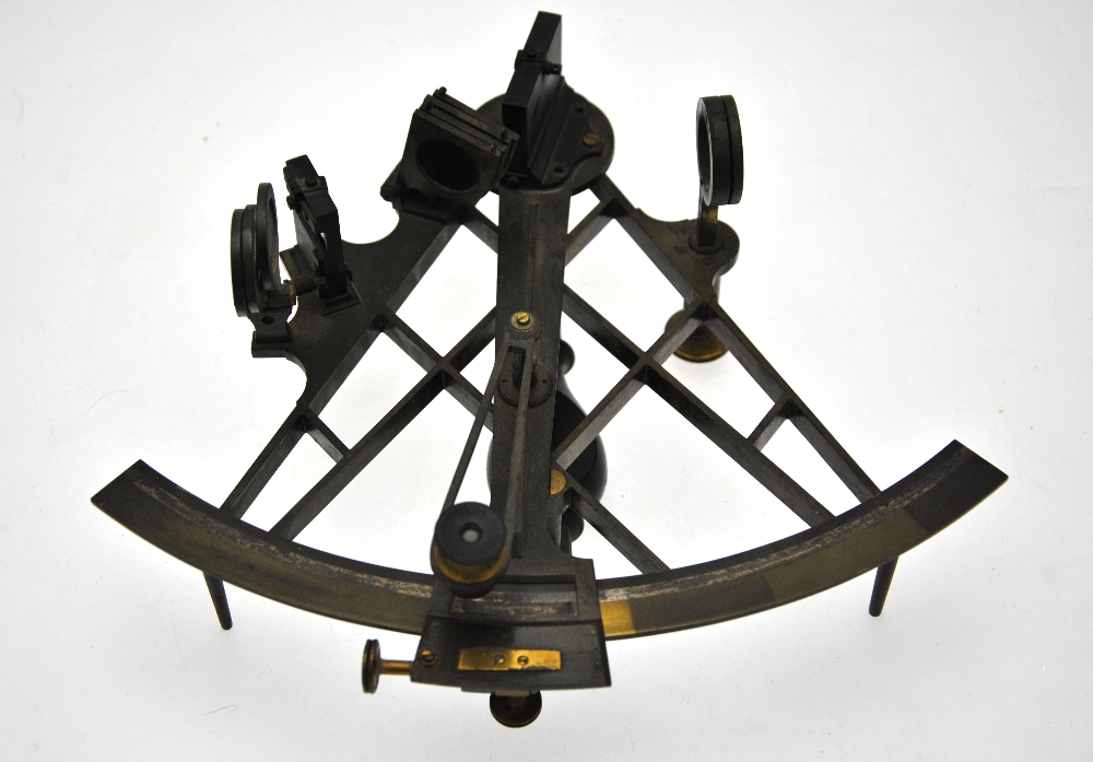 G Whitbread, London, a brass lattice framed sextant, unboxed c.