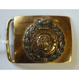 A Victorian brass and plated Royal Engineers belt buckle