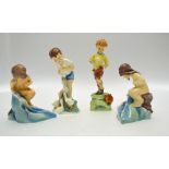 Four Royal Worcester figures modelled by F G Doughty - October 3417, Young Farmer 3433 and two