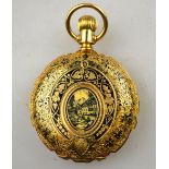 A US 18K hunter pocket watch,