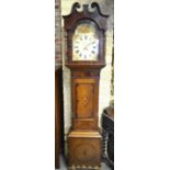 A 19th century rosewood, mahogany and oak longcase clock,