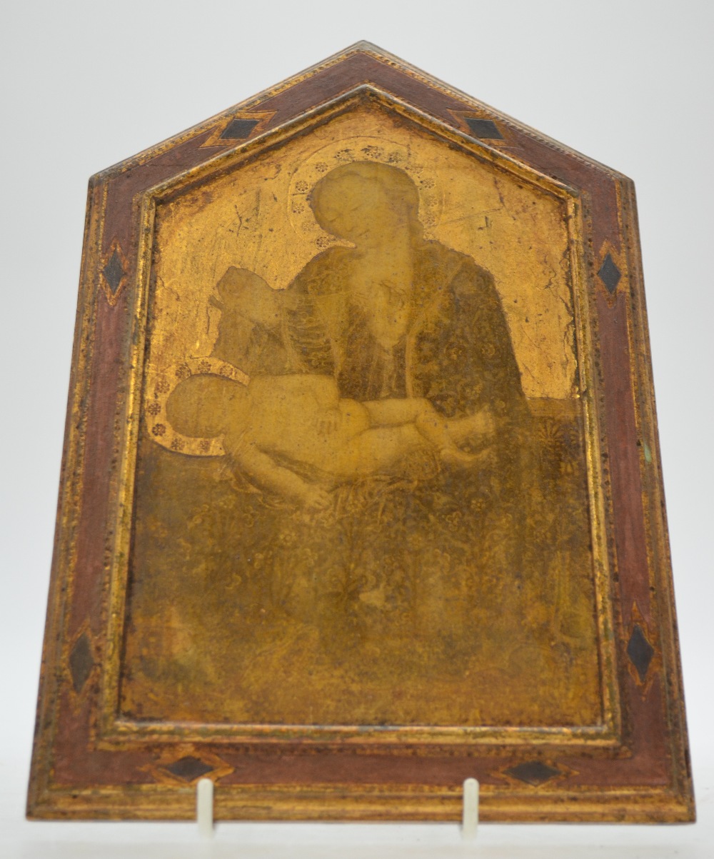 A modern icon on wood panel, Madonna & Child, - Image 2 of 4