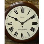 Frost, Winchester, a mahogany cased eight-day single fusee movement dial clock,
