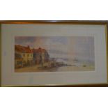 Edmund Parch Lewis (1835-1910) - American quayside view, watercolour, signed lower right,