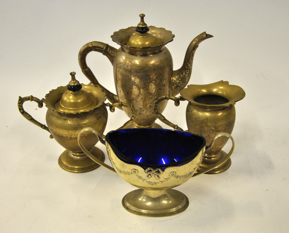 A Romney plate four-piece tea service with hot water jug, - Image 4 of 4