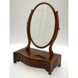 A 19th century satinwood cross-banded platform mirror,