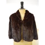 A dark brown French squirrel fur evening cape Condition Report Good condition - no visible faults