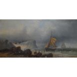 G Gray - Fishermen setting sail, oil on canvas, signed lower right,