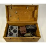 A WW2 German electrical transformer, to/w ammeters, two optical instruments and two lenses,