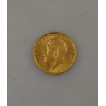 An Edwardian gold sovereign,