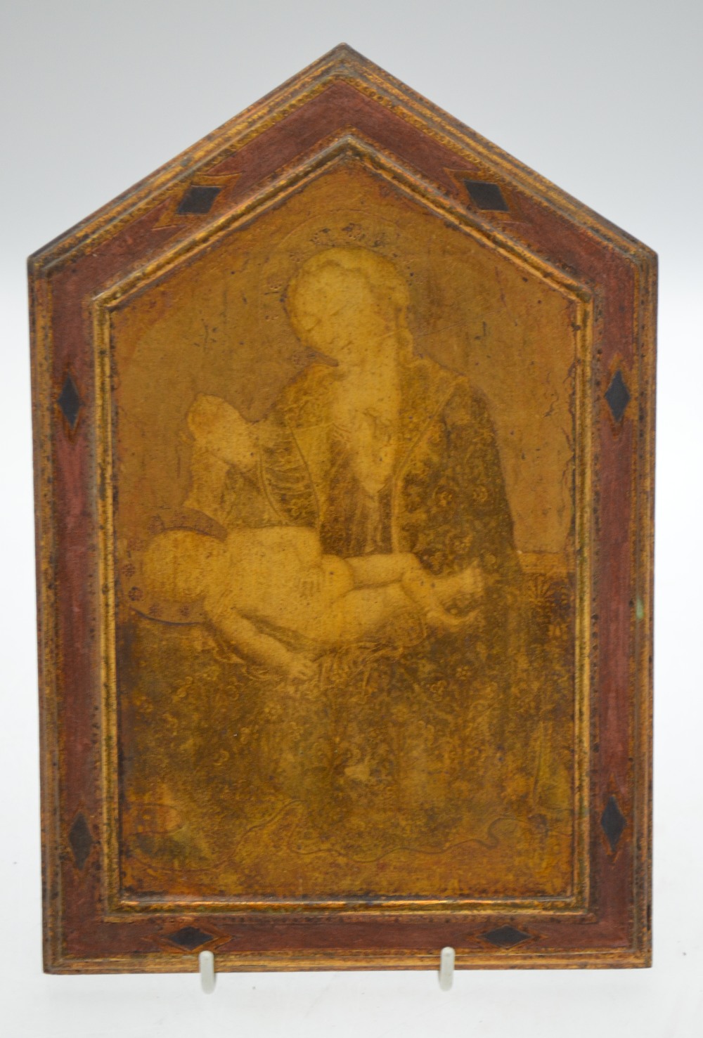 A modern icon on wood panel, Madonna & Child,