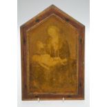 A modern icon on wood panel, Madonna & Child,