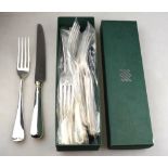 A set of six Hanoverian pattern silver table forks, 10 oz,